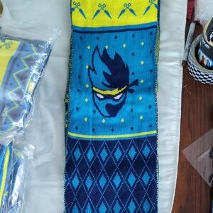 Ninja Blue and Yellow Patterned Scarf